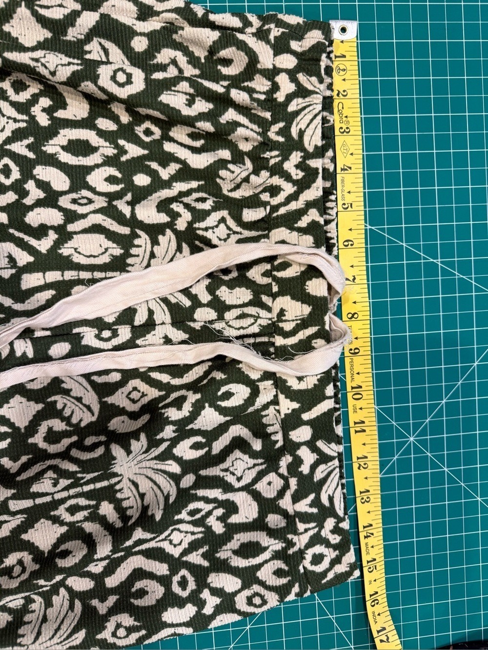 Boho Palm Print Lace Trim Wide Leg Pants S/M Flowy Festival - Picture 10 of 11